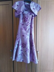 Ružové šaty s flitrami, jemný odlesk do fialova, veľ.36