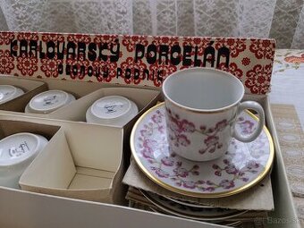 Karlovarsky porcelan - Retro - sada kavove salky