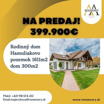 Na predaj rodinný dom v Hamuliakove