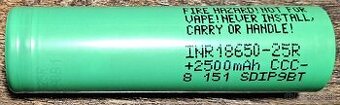 6ks 18650 samsung lion batérie 2500 mah