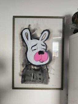 Erik Šille - Obraz 79x55 cm / tuš, akryl na papieri, saké