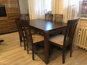 Predám jedálenský stôl + 6 stoličiek