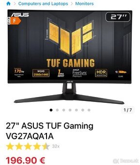 Monitor 27" ASUS TUF Gaming VG27AQA1A