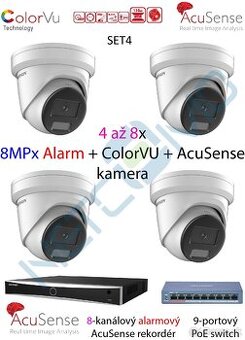 4až8x 8MPx Alarm+ColorVU+AcuSense kamerový set Hikvision