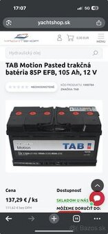 Predám trakčnú baterku 12v 115Ah