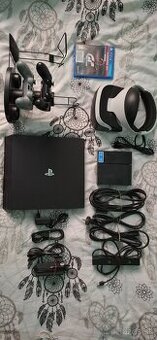 Predám hernú konzolu ps4 pro s vr1 a 2 ovládačmi