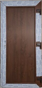 Plastové vchodové dvere 98x205cm, orech obojstranný