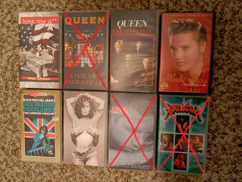 10 euro/kus - VHS videokazety originál HUDOBNÉ
