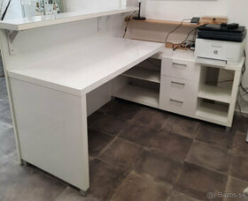 Kancelársky stôl rohový – biely - lesk - 1