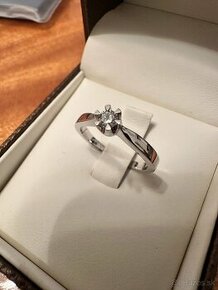 Diamantový prsteň na predaj - biele zlato - 1