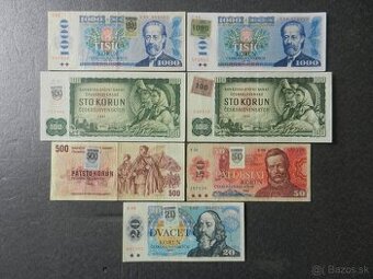 ...Československe bankovky aj kolkované...
