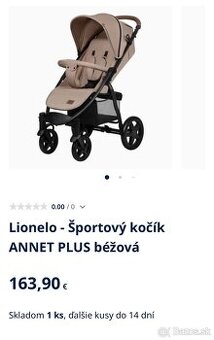 Predám športový kočík Lionelo