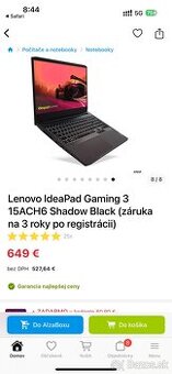 Notebook Lenovo Ideapad Gaming 3
