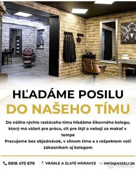 HĽADÁME BARBERA / BARBERKU / KADERNÍKA / KADERNÍČKU