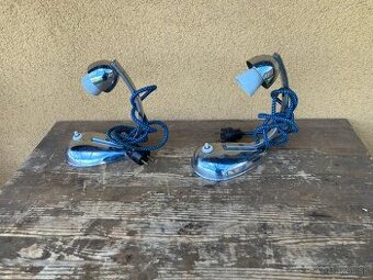 2x stará stolní lampička - chrom