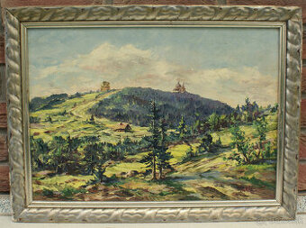 Starý obraz krajina sig. a dat. 1955