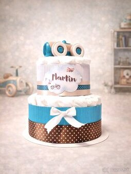 Plienková torta RETRO AUTÍČKO