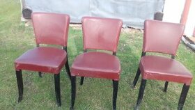 Retro kožené stoličky