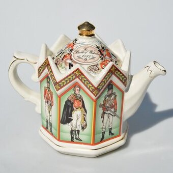 Sadler -Zberateľský porcelánový čajník - Bitka pri Waterloo