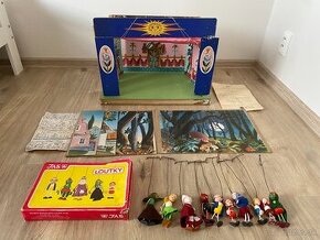 Veľké retro bábkové divadlo s bábkami - 1