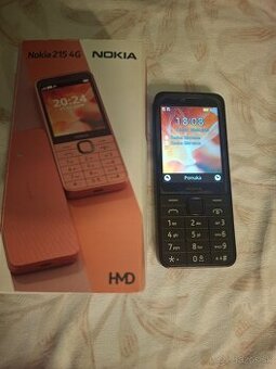 Nokia 215 dual sim 4g čierny v peknom stave komplet krabica