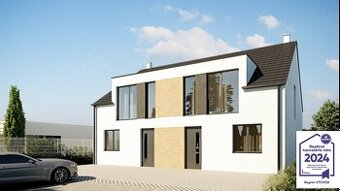 Novostavba nízkoenergetického rodinného dvojdomu, Moldava na - 1