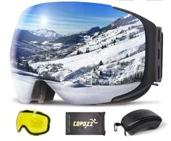 COPOZZ magnetické lyžiarske okuliare – ako nové, 1× použité