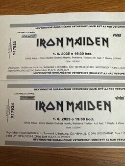 2x listok na Iron Maiden