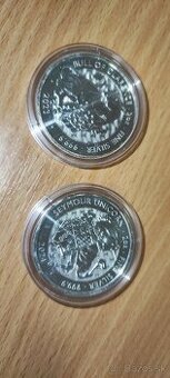 2 OZ strieborné mince 999/1000