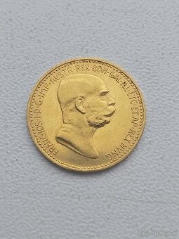 Mince zlata 10 koruna F.J 1908 - JUBILEJNA