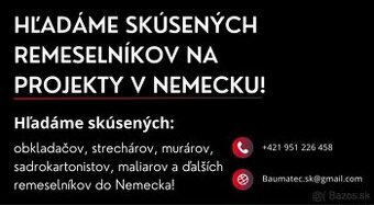 🚨🔧 HĽADÁME SKÚSENÝCH REMESELNÍKOV NA PROJEKTY V NEMECKU 🇩🇪🚨