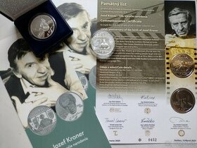 Jozef Kroner - pamätný list + minca BK a proof