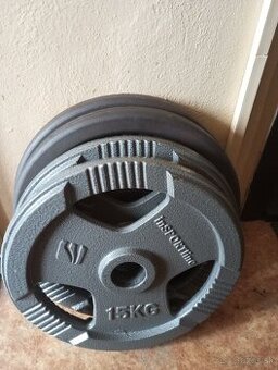Liatinové olympijské kotúče INSPORTLINE 2x15 kg/50mm - NOVÉ