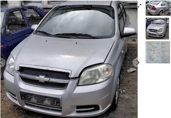 Chevrolet Aveo 1.4 2009 predám NÁRAZNÍK, KAPOTA, SVETLO, MOT
