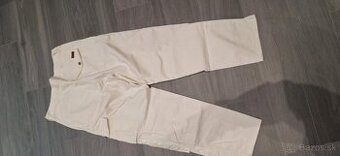 Monterkové nohavice krémové