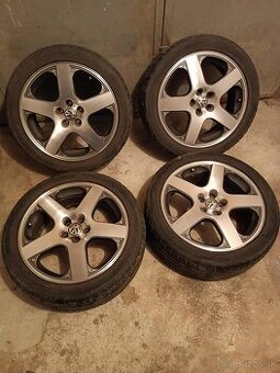 4ks alu disky orig. VW 5x100 R17 pneu 225/45 R17 5mm - 1