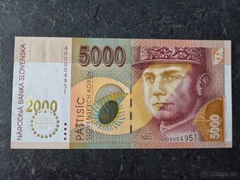 5000 Sk 1995 A bimilénium, stav N (UNC)