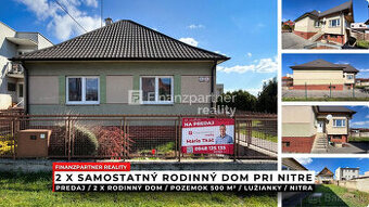 2 x rodinný dom, pozemok 500 m²  Lužianky, Nitra