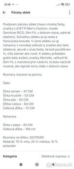 Tmavo-modrý pánsky oblek