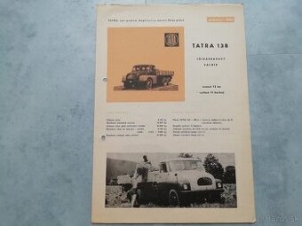 Tatra 138 valník - prospekt 1961 - doprava v ceně