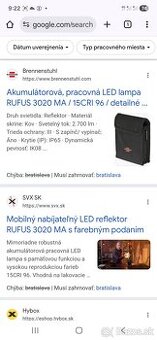 Akumulatorova pracovná lampa