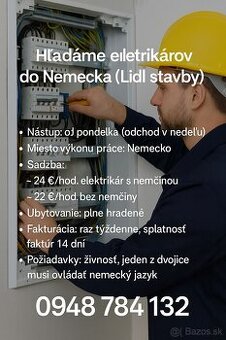 Ponuka práce pre Elektrikarov
