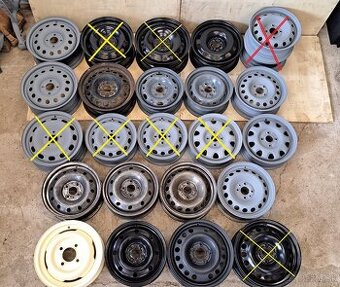 PLECH. DISKY PO 1 KUSE - ŠKODA, BMW, PEUGEOT, FORD,RENAULT,