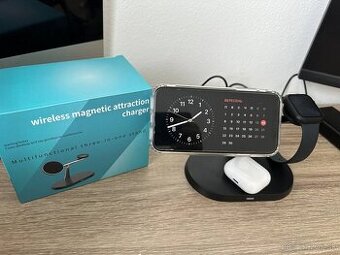 Bezdrôtová nabíjačka 3-v-1 pre mobilný telefón