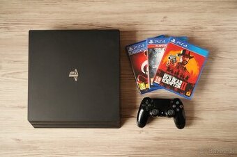 PS4 Pro 1TB + 3 hry (Uncharted 4, RDR2, GT)