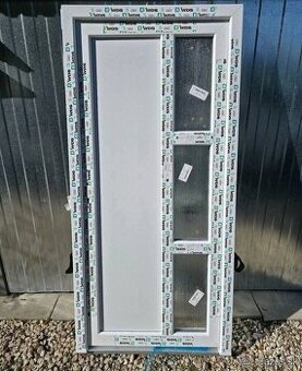 Lavé biele jednokrídlové plastové vchodové dvere 95x200