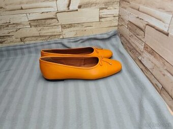 Vagabond 39 - dámske kožené oranžové baleríny