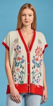 GANT luxusna vysivana, kvalitna, pohodlna vesta L/XL