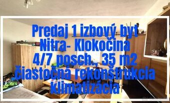 Predaj 1 izbov byt,35m2, 4/7posch, Nitra-Klokočina, rek,Exk