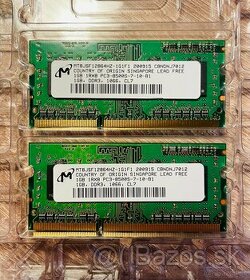 2 x 1GB Memory DDR3 CL7 1066 MHz Micron - 1